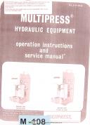 MultiPress-MultiPress W3A 1, 2 & 3 Ton. Press, Operations and Service Manual-W3A 1 Ton-W3A 2 Ton-W3A 3 Ton-01